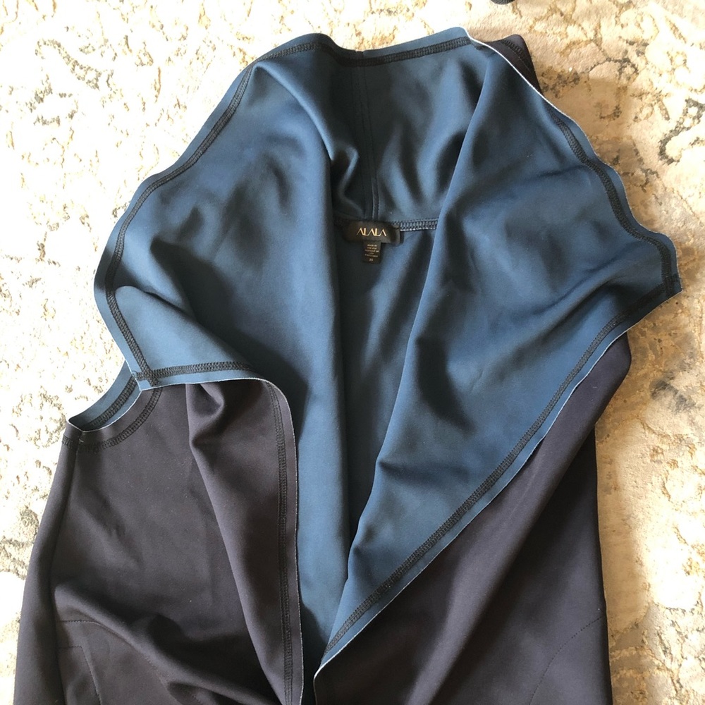 Alala draped two tone vest with pockets